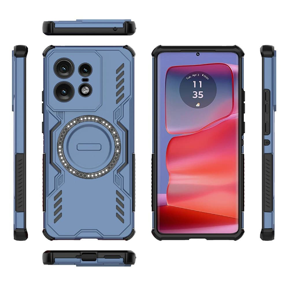 Pouzdro Techsuit ArmorMag pro Motorola Edge 50 Pro modré - náhled 3