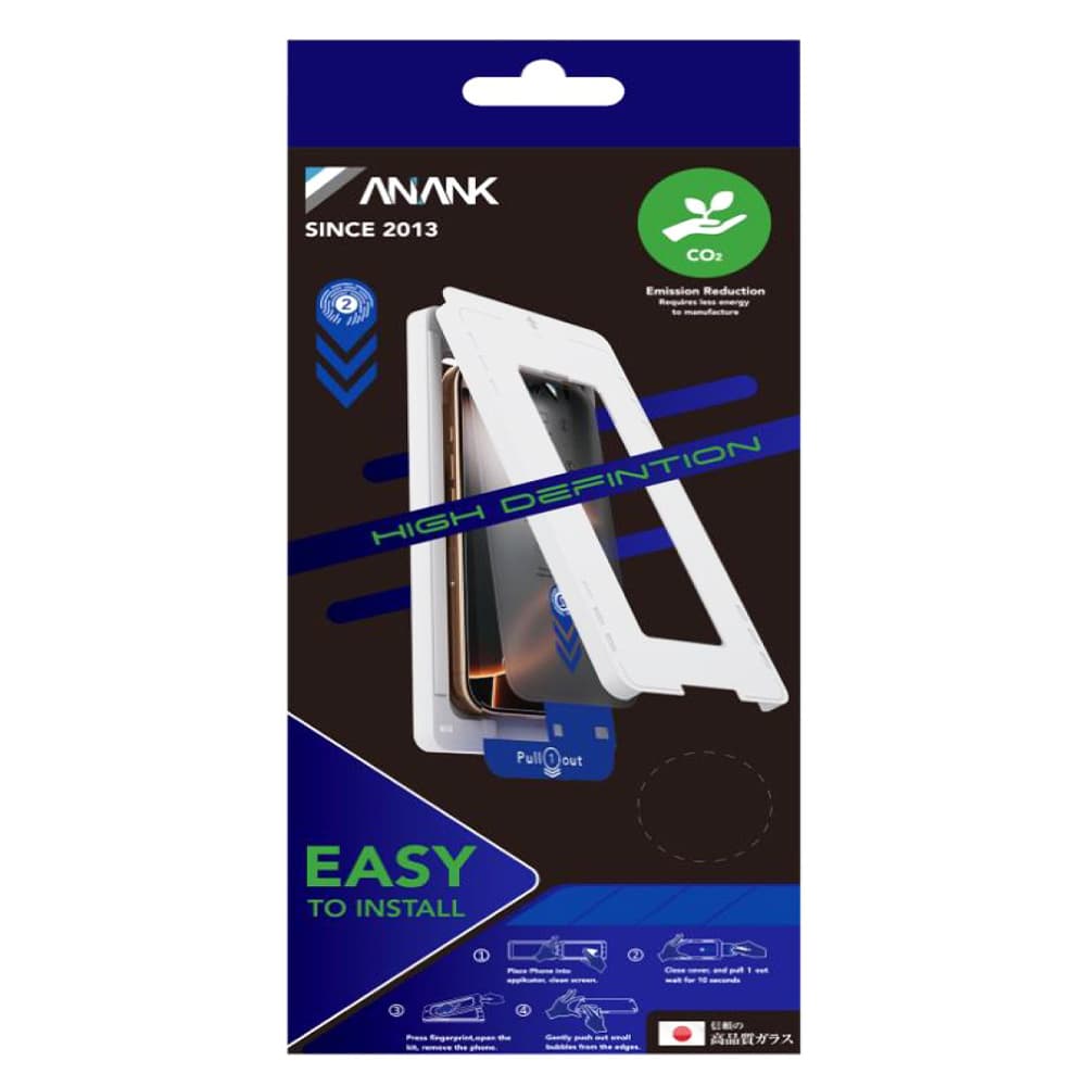 ANANK 2.5D 2X zesílený chránič obrazovky s instalační krabičkou iPhone 15 Pro černý - náhled 3