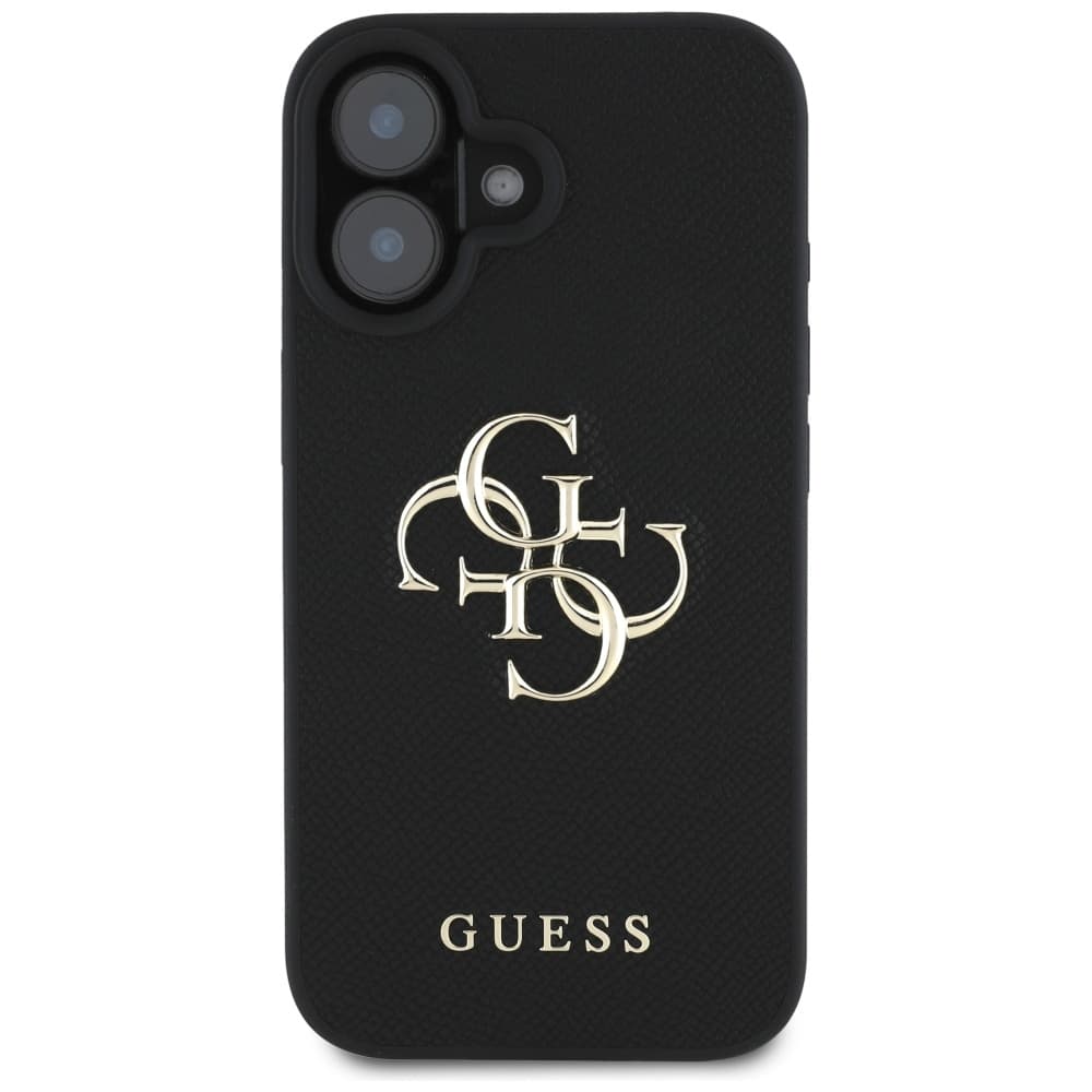 Guess Hardcase Grained Big 4G Logo Small Classic Logo iPhone 16 černá - náhled 3