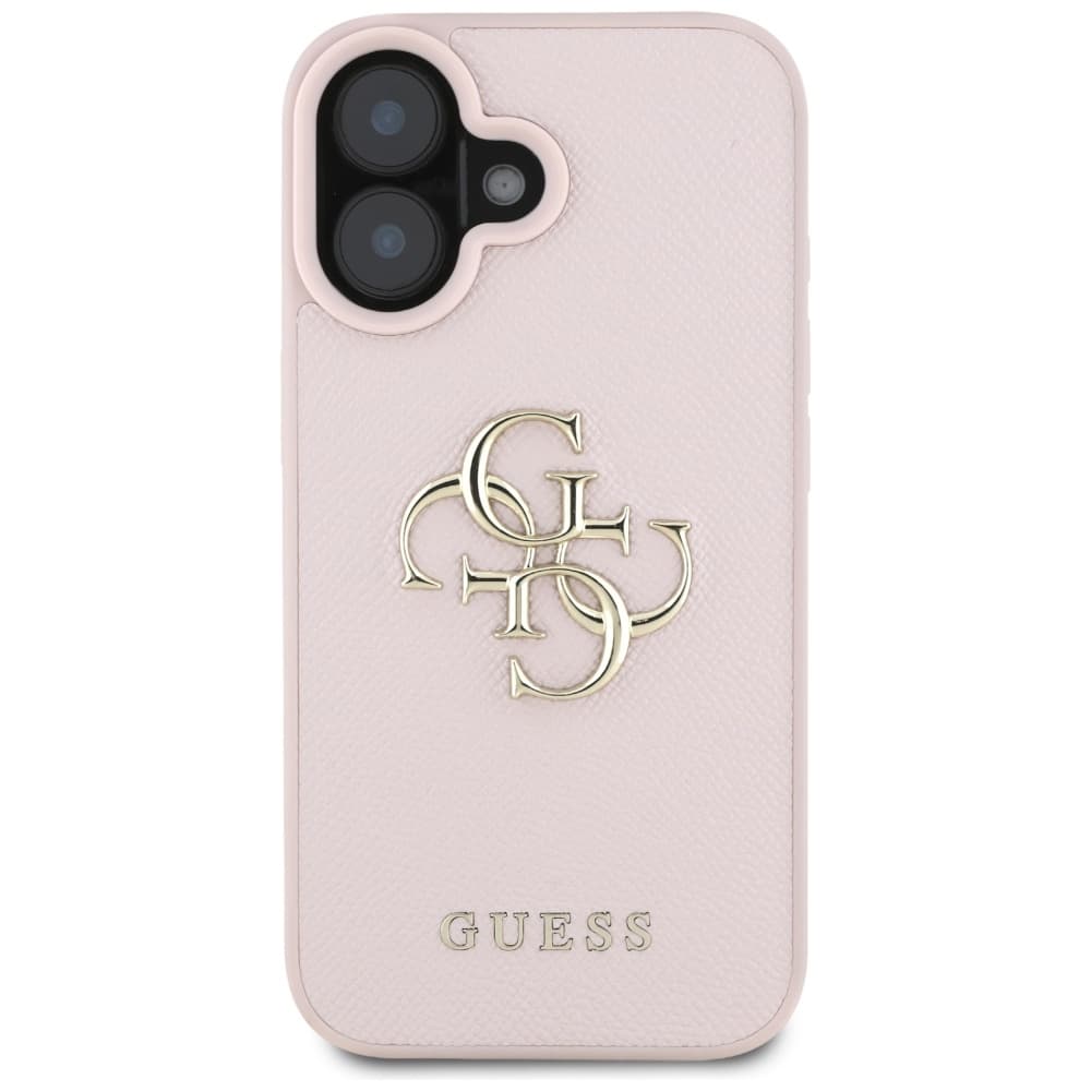 Guess Hardcase Grained Big 4G Logo Small Classic Logo iPhone 16 růžová - náhled 3
