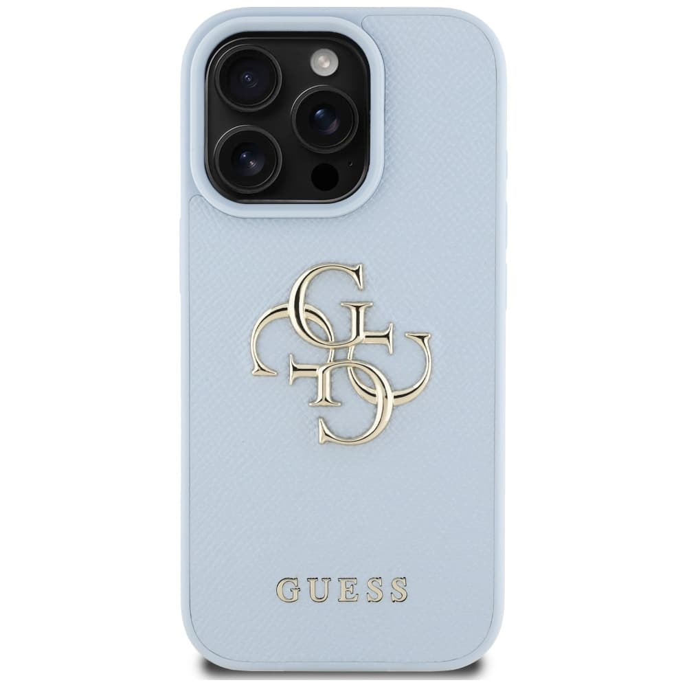 Guess Hardcase Grained Big 4G Logo Small Classic Logo iPhone 16 Pro Max modrá - náhled 3