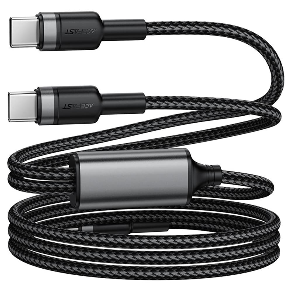 Acefast Datový kabel 2v1 C22-02 Rychlé nabíjení Type-C na 2xType-C 1.25m černý - náhled 3