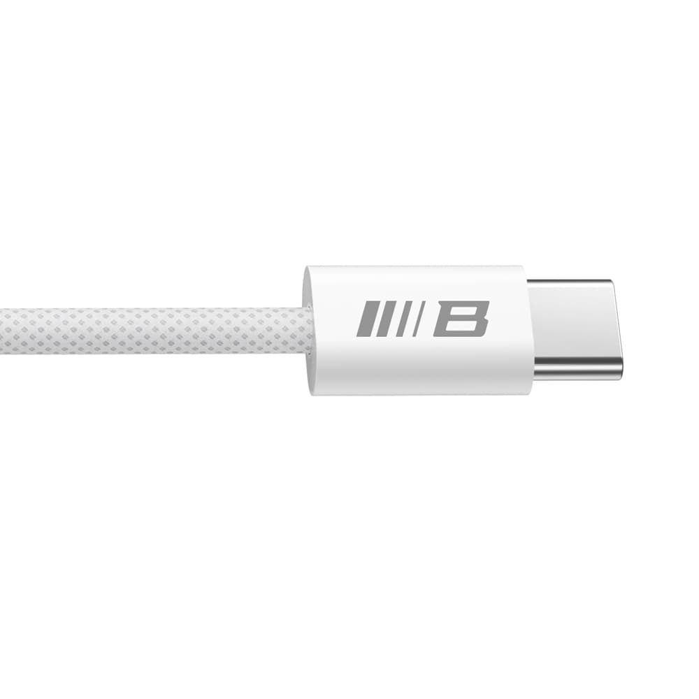 Blueo datový kabel Type-C na Type-C rychlé nabíjení opletený 2m bílý - náhled 3