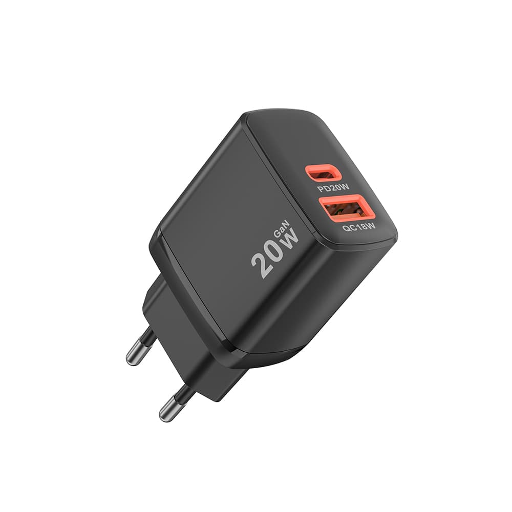 Nabíječka Techsuit Duonix20W CH2 Type-C USB Dual Travel 20W černá - náhled 3