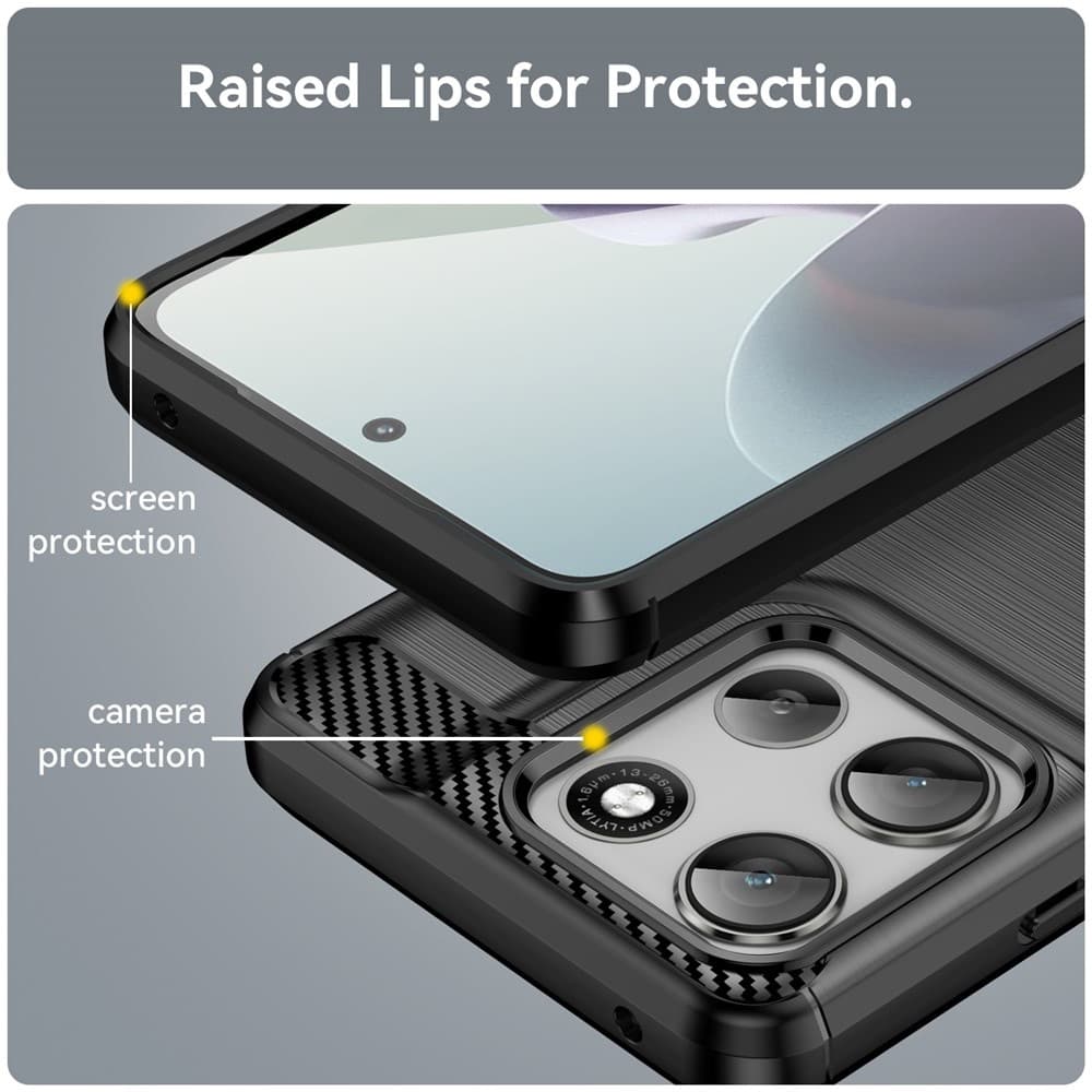 Techsuit Carbon Silicone pro Motorola Moto G56 černý - náhled 3