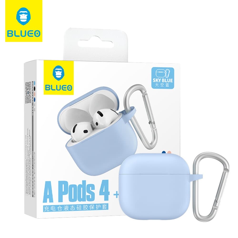 Blueo Liquid Silicone ochranné pouzdro pro AirPods 4 nebesky modré - náhled 3
