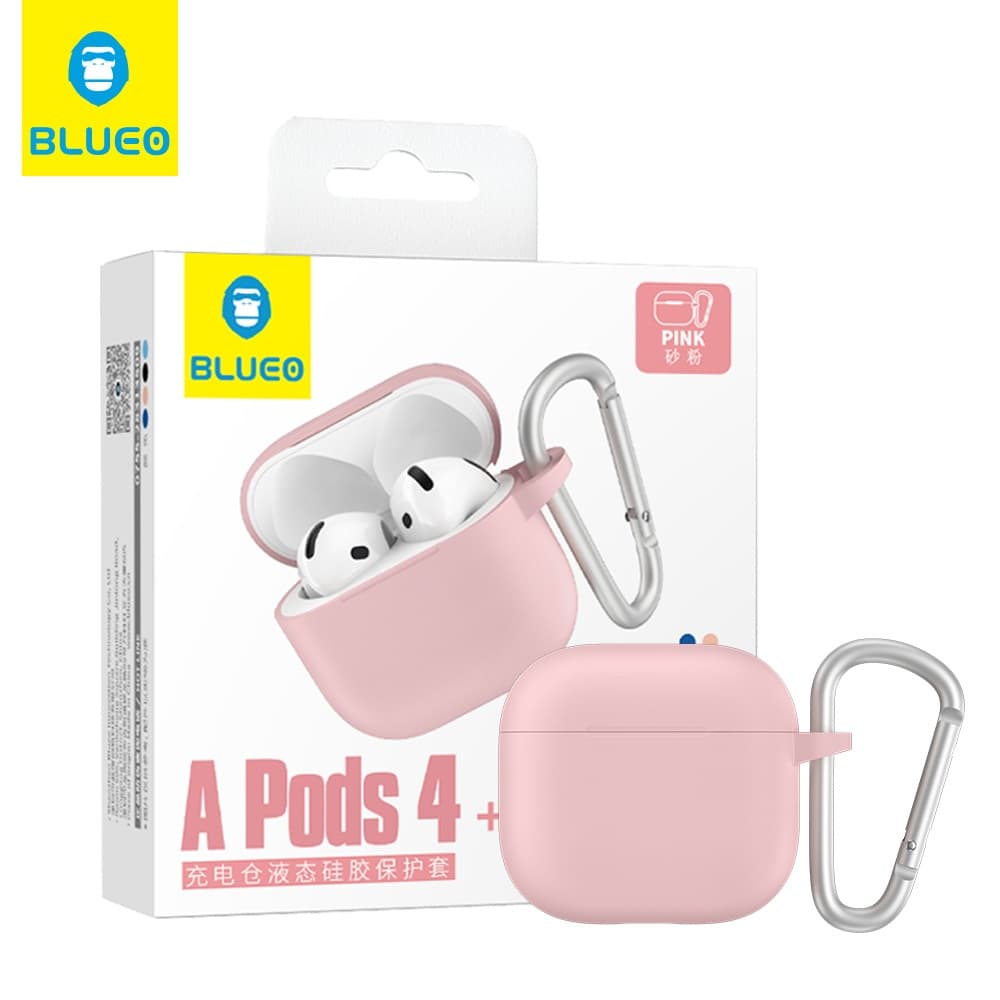 Blueo Liquid Silicone ochranné pouzdro pro AirPods 4 pískově růžová - náhled 3