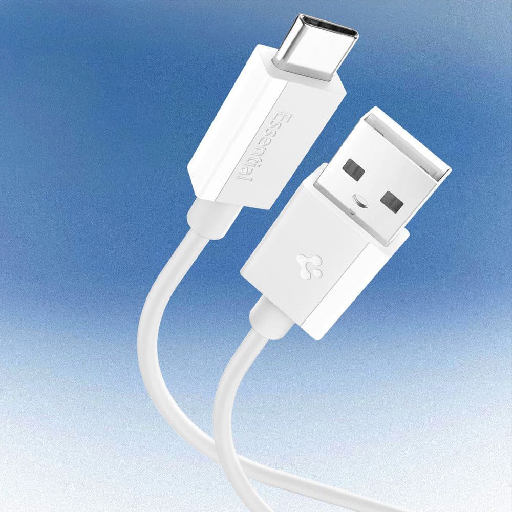Spigen Data Cable Essential EB6020AC Rychlonabíjecí USB na Type-C 2m bílá - náhled 3