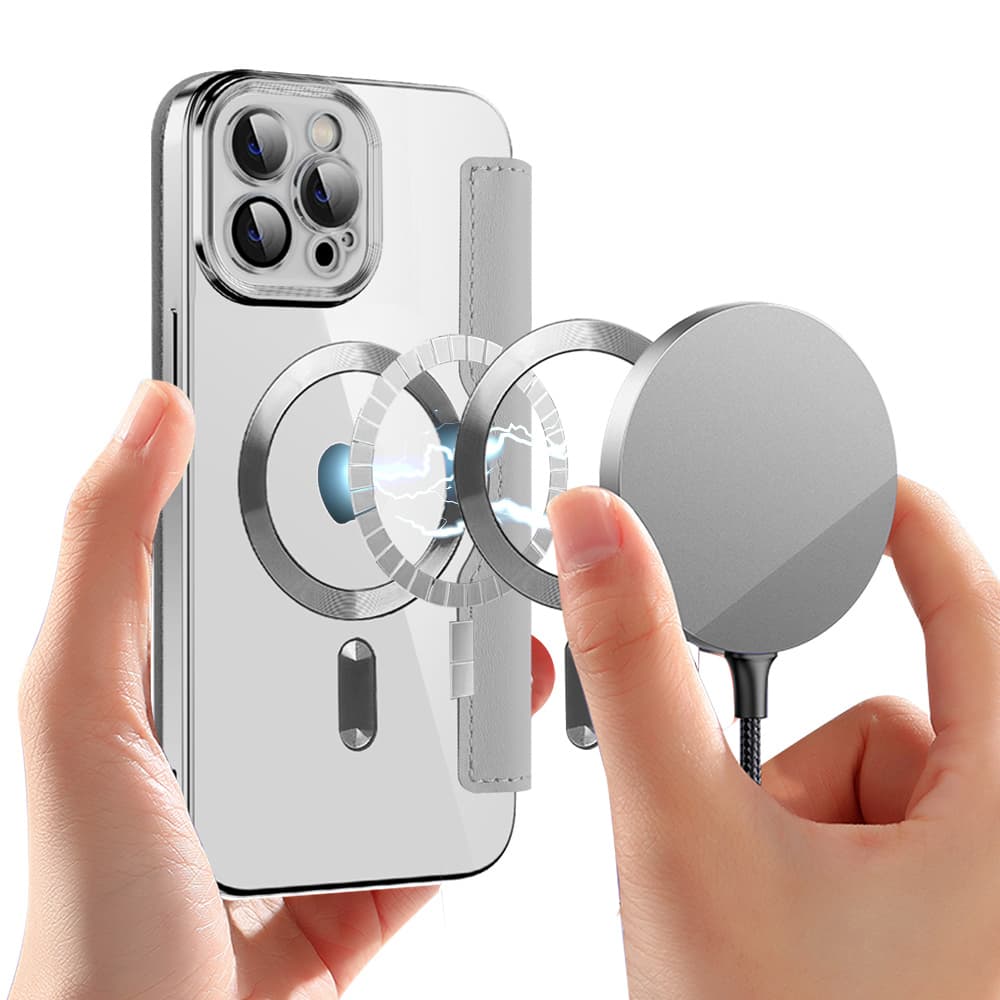 Techsuit SmartMag knížkové pouzdro iPhone 12 šedé - náhled 3