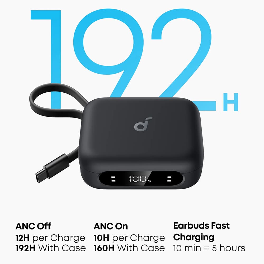 Anker Wireless Earbuds P41i s vestavěnou nabíječkou stojánkem černé - náhled 3