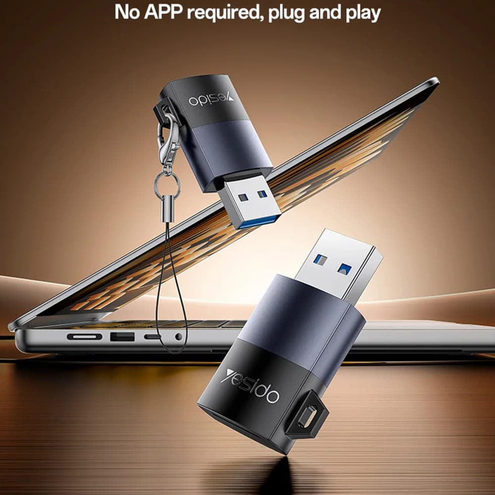 Yesido Card Reader GS36 USB vysokorychlostní hliníkový černý 1TB TF karta - náhled 3