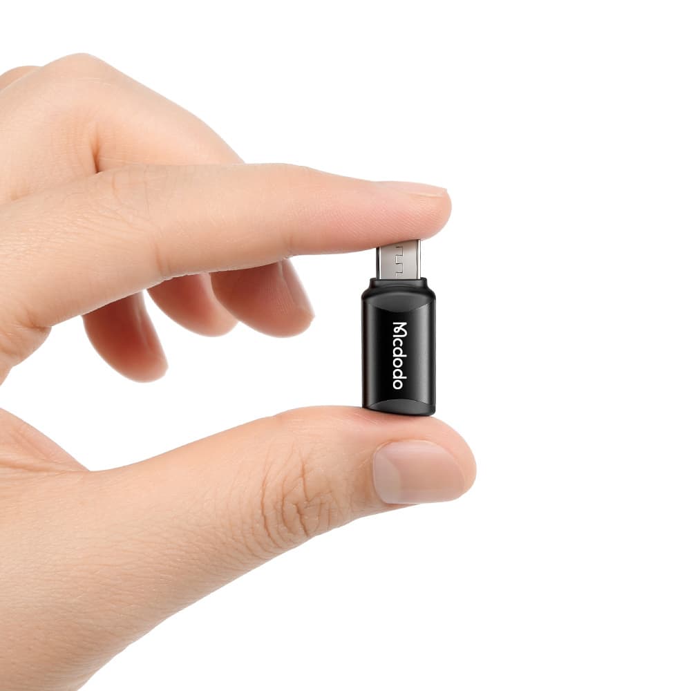 Mcdodo - OTG adaptér (OT-7690) - USB-C na micro USB, hliníková slitina, nabíjení a synchronizace dat - černý - náhled 3