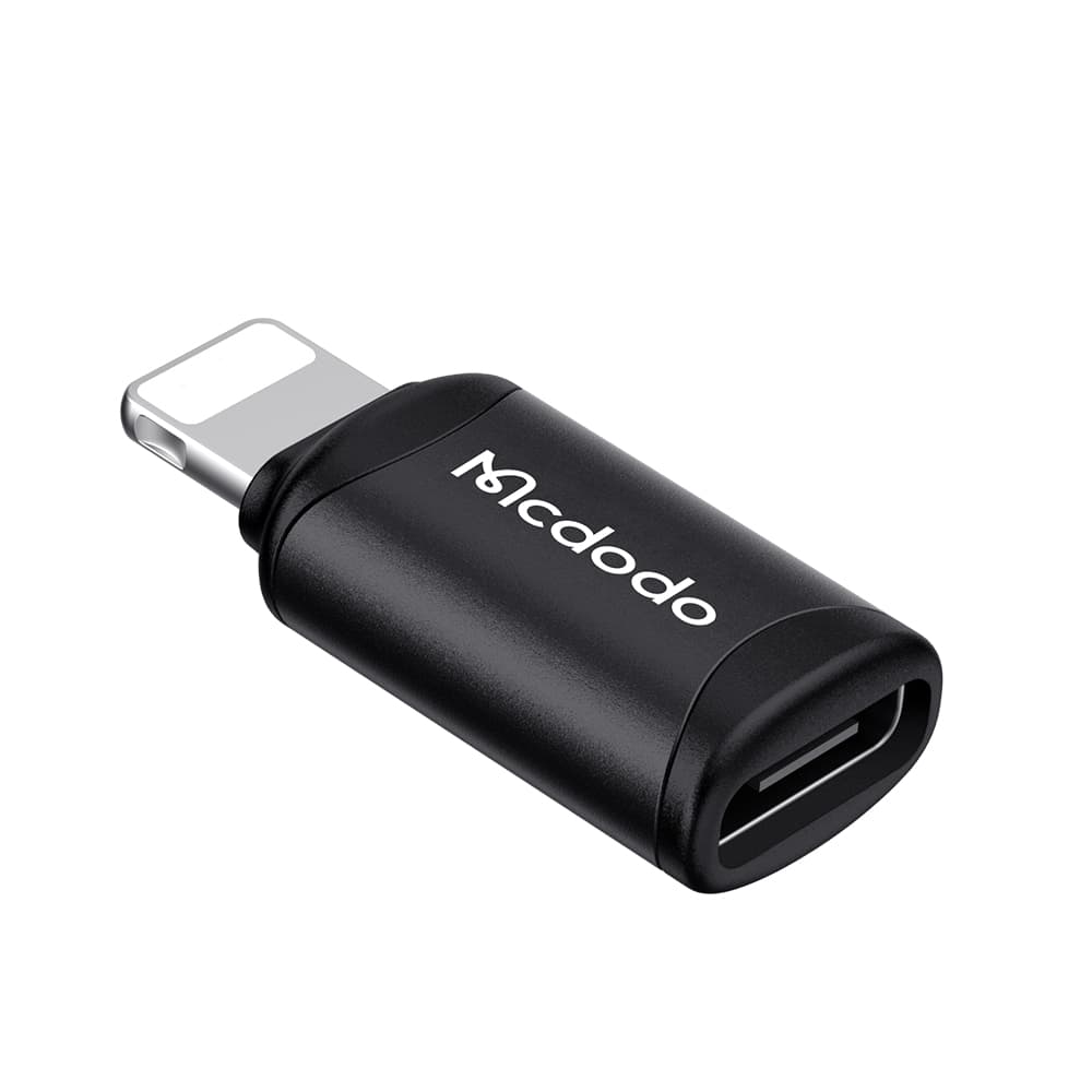 Mcdodo - OTG adaptér (OT-7680) - Type-C na Lightning, hliníková slitina, nabíjení a synchronizace dat, 3A - černá - náhled 3