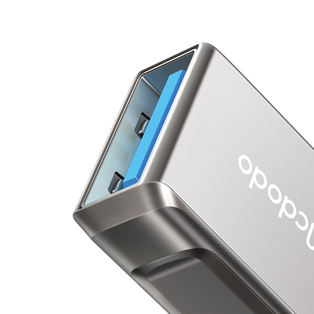 Mcdodo – OTG adaptér (OT-8730) – USB na Type-C, slitina zinku, 5,0 Gbps – tmavě šedá - náhled 3