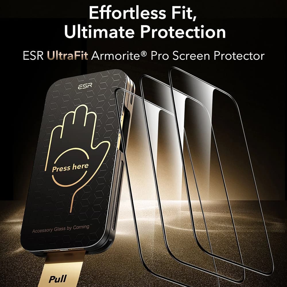 ESR Corning Gorilla Glass UltraFit™ (3 kusy) iPhone 17 iPhone 16 Pro černá - náhled 3