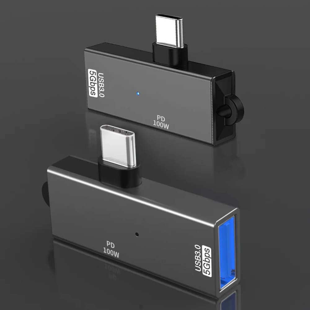 Adaptér Techsuit DataBlitz (A21) Type-C USB3.0 PD100W 5Gbps šedý - náhled 3