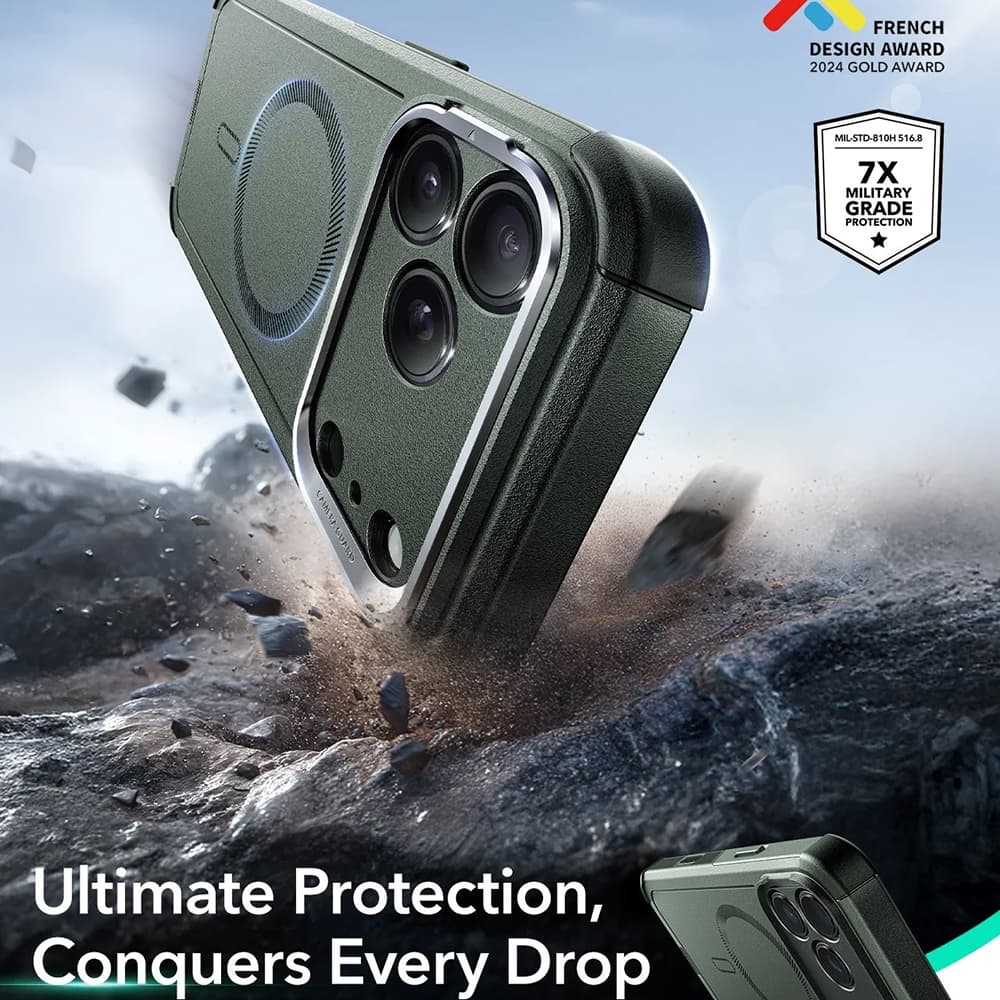 ESR Cyber Armor Kickstand pro iPhone 17 Pro zelený - náhled 3