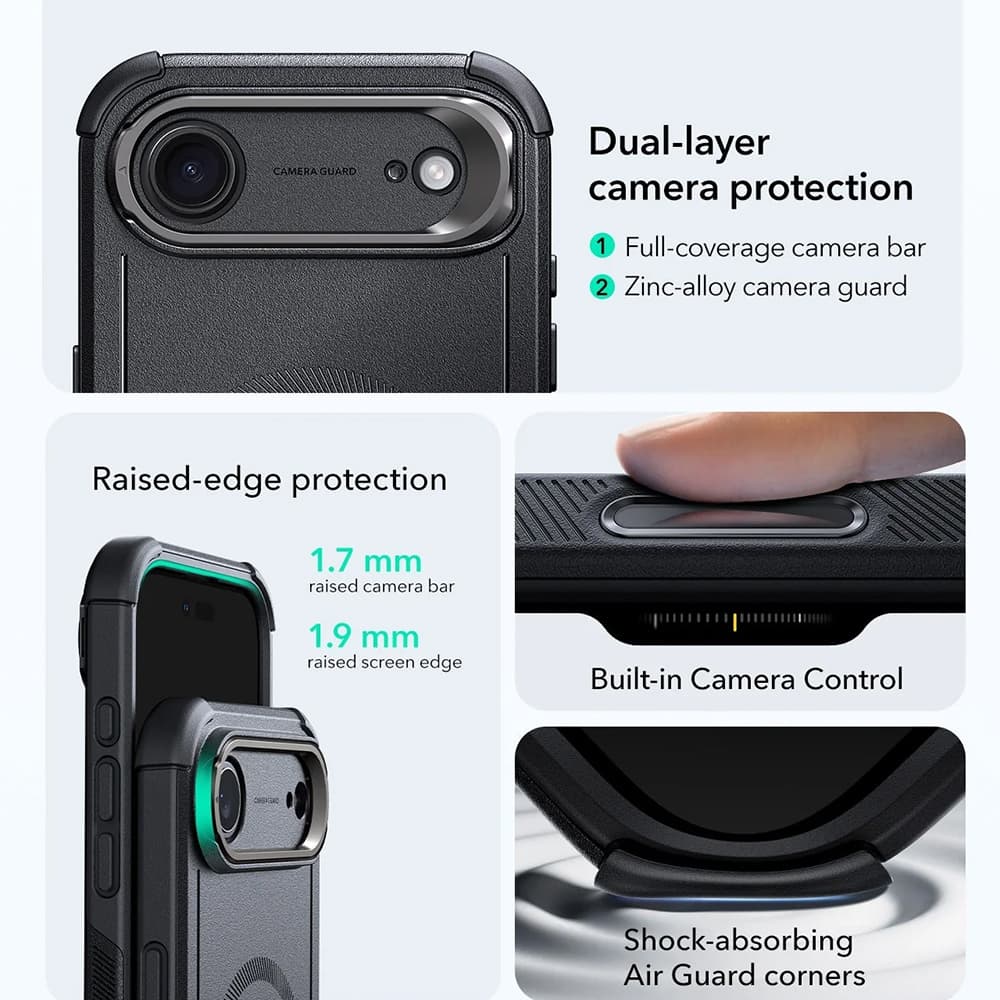 ESR Cyber Armor Kickstand pro iPhone 17 Air černý - náhled 3