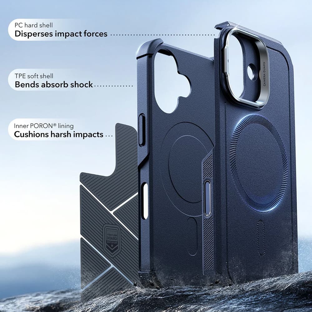 ESR Cyber Armor Kickstand pro iPhone 17 modrá - náhled 3