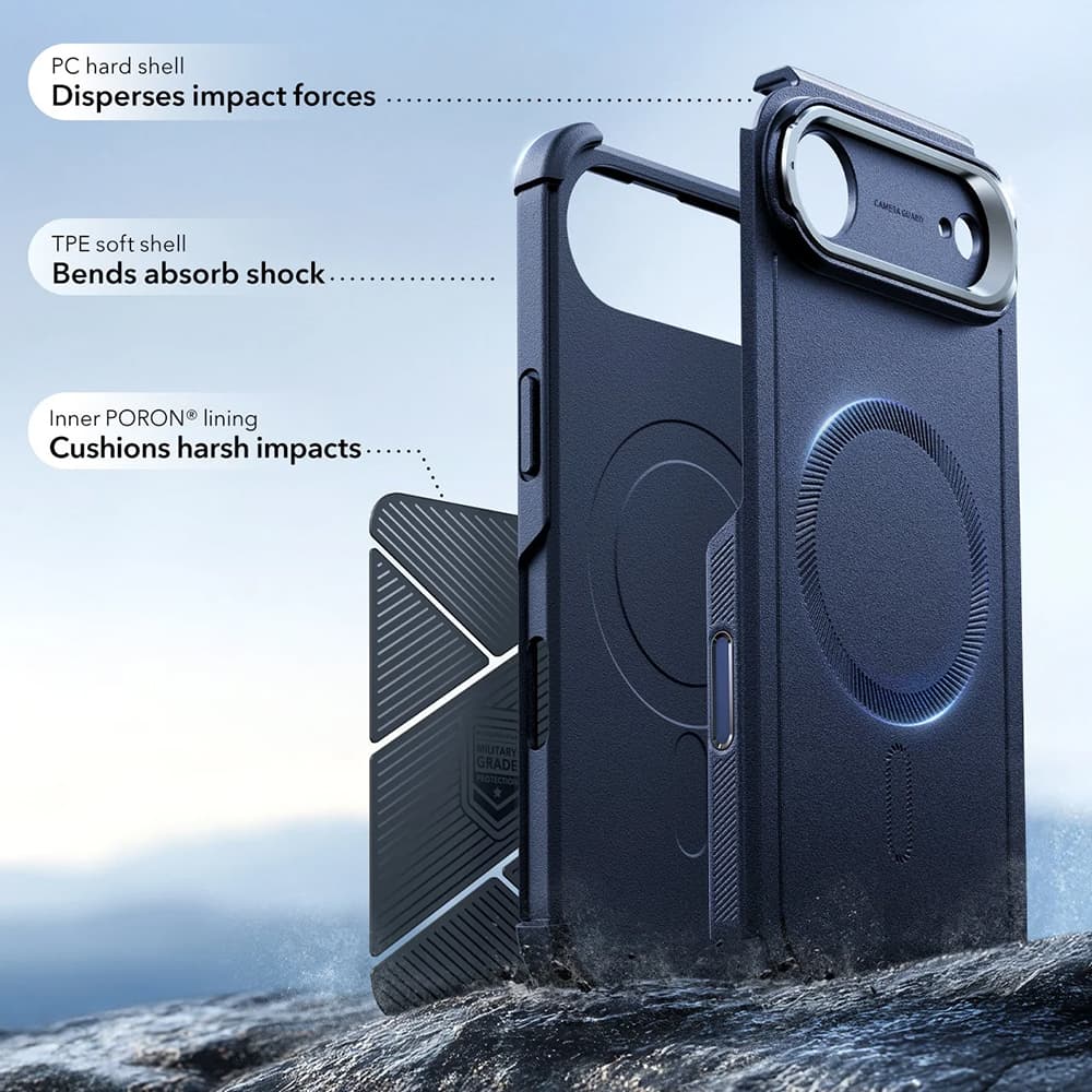 ESR Cyber Armor Kickstand pro iPhone 17 Air modrá - náhled 3