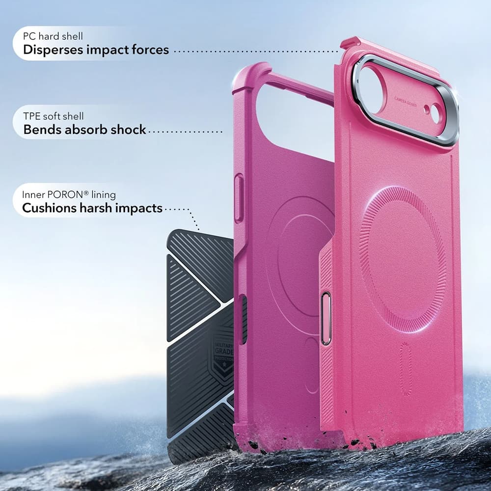 ESR Cyber Armor Kickstand pro iPhone 17 Air růžová - náhled 3