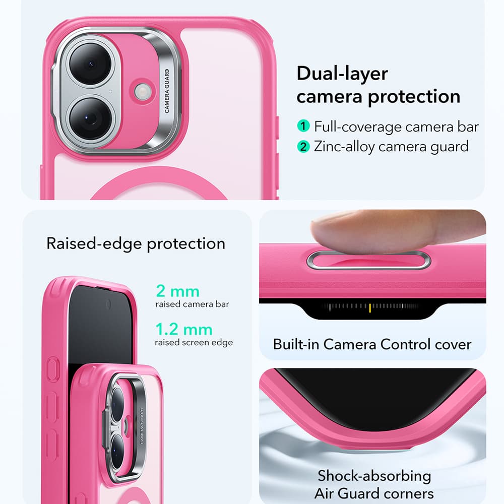 ESR Classic Hybrid HaloLock Kickstand pro iPhone 17 v matné růžové - náhled 3