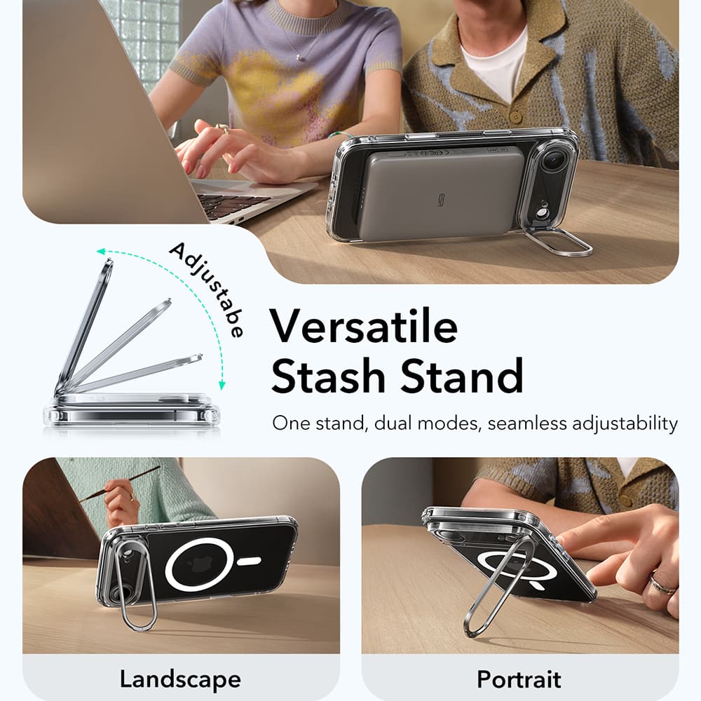 ESR Classic Hybrid HaloLock Kickstand pro iPhone 17 Air průhledný - náhled 3