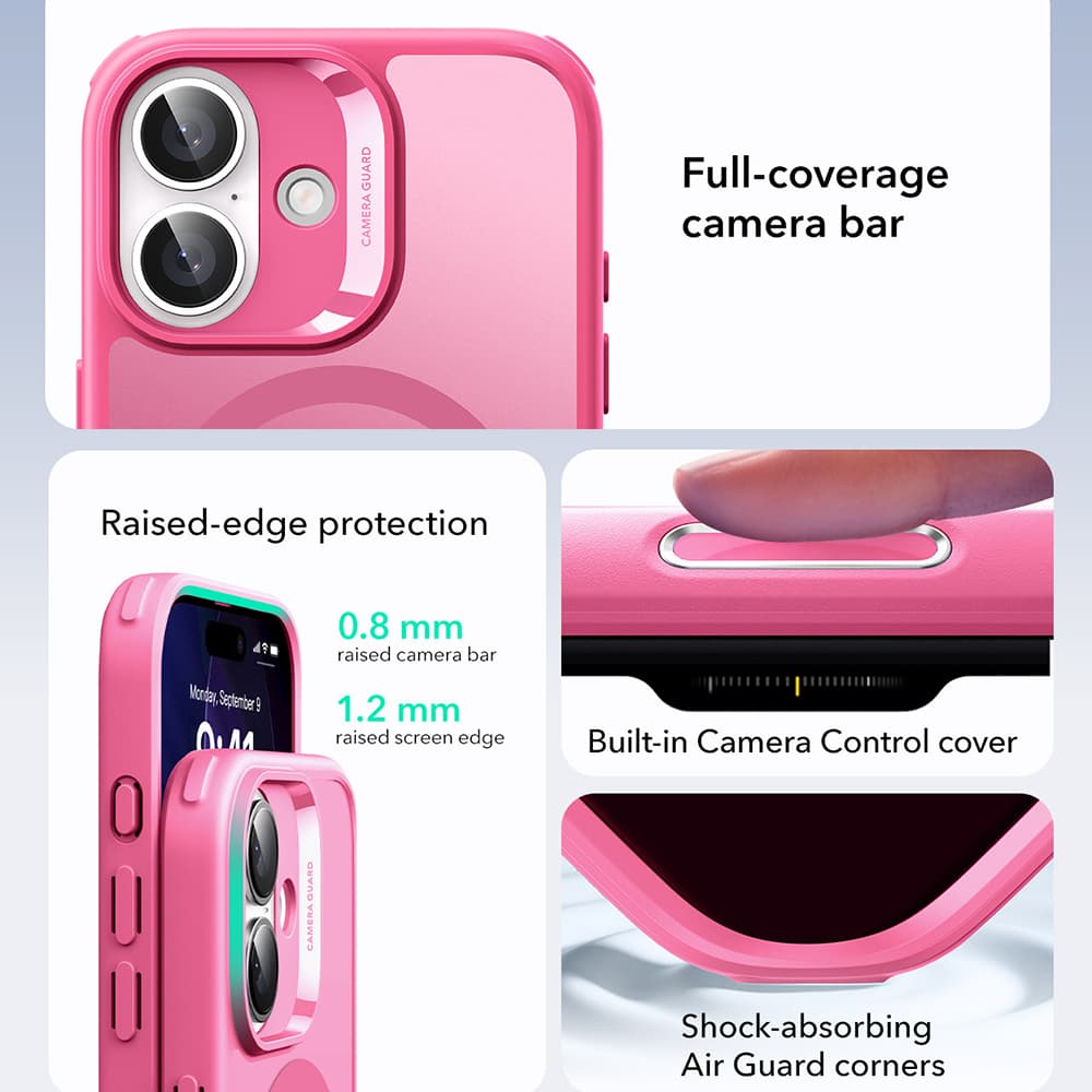 ESR Classic Hybrid HaloLock pro iPhone 17 v matně růžové - náhled 3