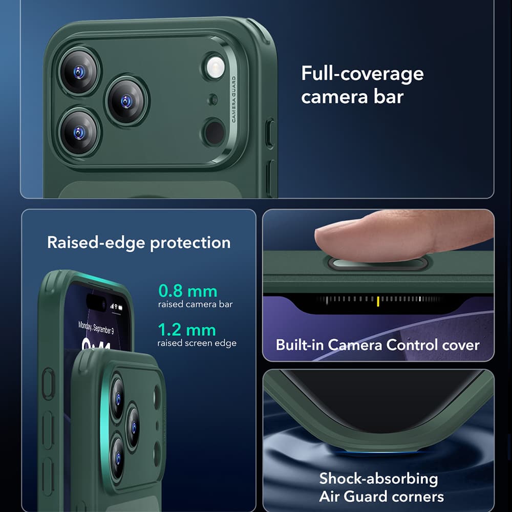ESR Classic Hybrid HaloLock pro iPhone 17 Pro Zelená Mlha - náhled 3