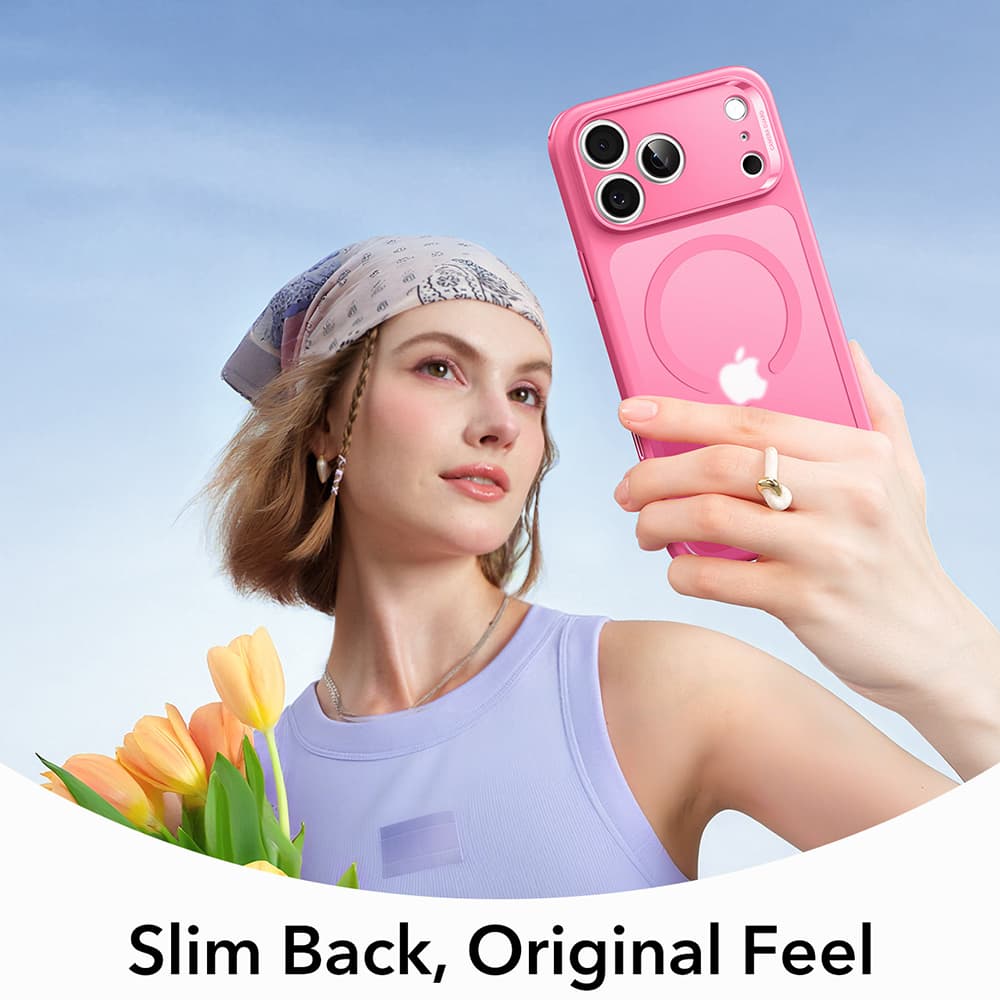 ESR Classic Hybrid HaloLock pro iPhone 17 Pro v matně růžové - náhled 3