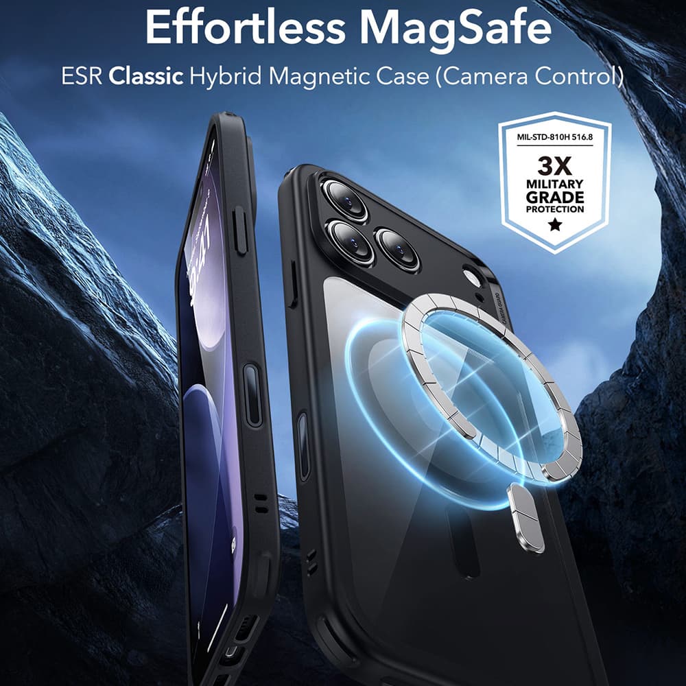 ESR Classic Hybrid HaloLock pro iPhone 17 Pro černá průhledná - náhled 3