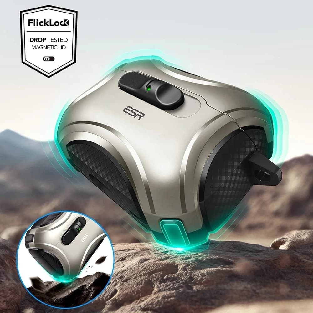 ESR Cyber FlickLock HaloLock pro Apple AirPods Pro 3 Titanium - náhled 3