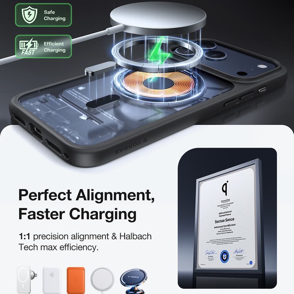 Torras Guardian Magnetic Series pro iPhone 17 Pro Max černý - náhled 3