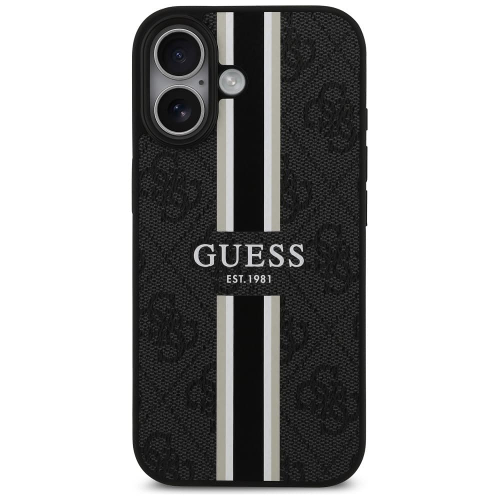 Guess - pevné pouzdro 4G Printed Stripes MagSafe (GUHMP17SP4RPSK) - iPhone 17 - černé - náhled 3