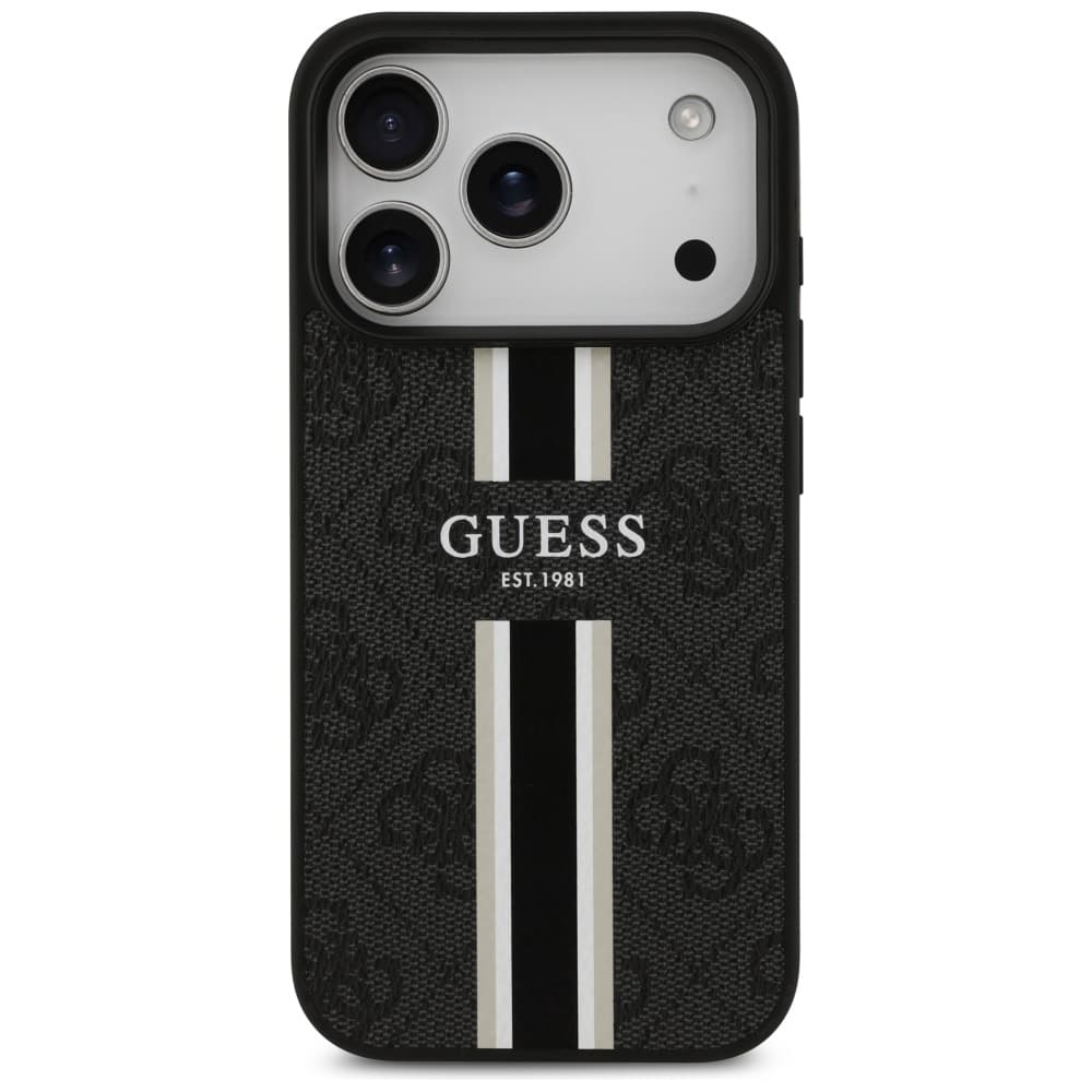 Guess - pevné pouzdro 4G Printed Stripes MagSafe (GUHMP17LP4RPSK) - iPhone 17 Pro - černé - náhled 3