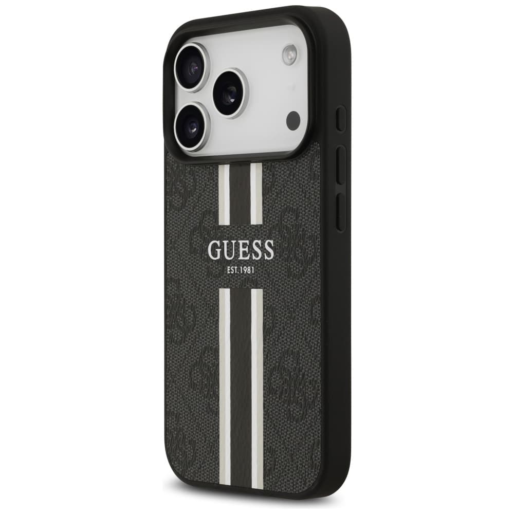 Guess - pevné pouzdro 4G s potiskem pruhů MagSafe (GUHMP17XP4RPSK) - iPhone 17 Pro Max - černé - náhled 3