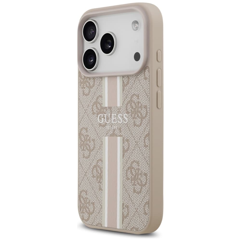 Guess - pevné pouzdro 4G Printed Stripes MagSafe (GUHMP17LP4RPSP) - iPhone 17 Pro - růžové - náhled 3