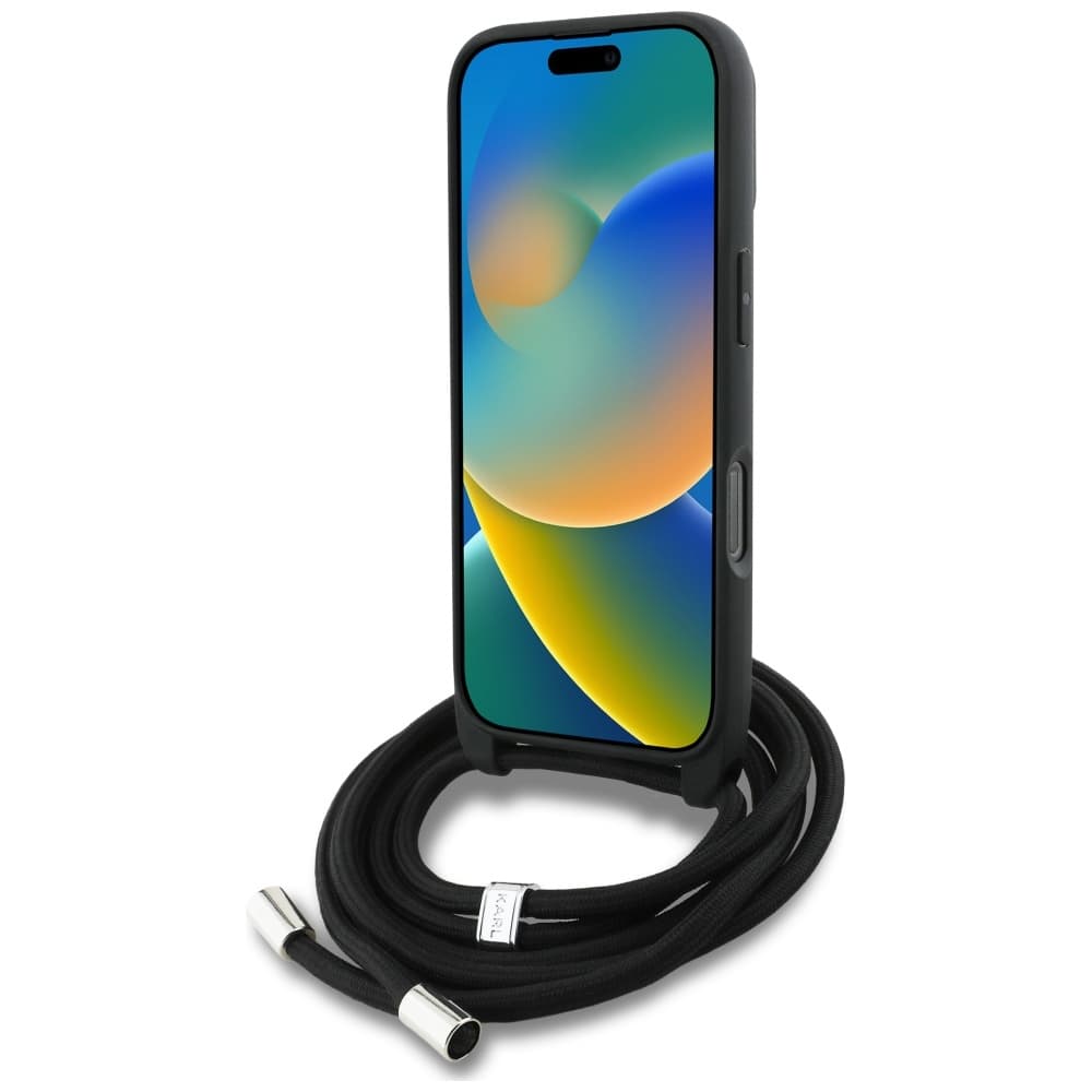 Karl Lagerfeld Saffiano MagSafe Crossbody pro iPhone 16 Pro Max šedá - náhled 3