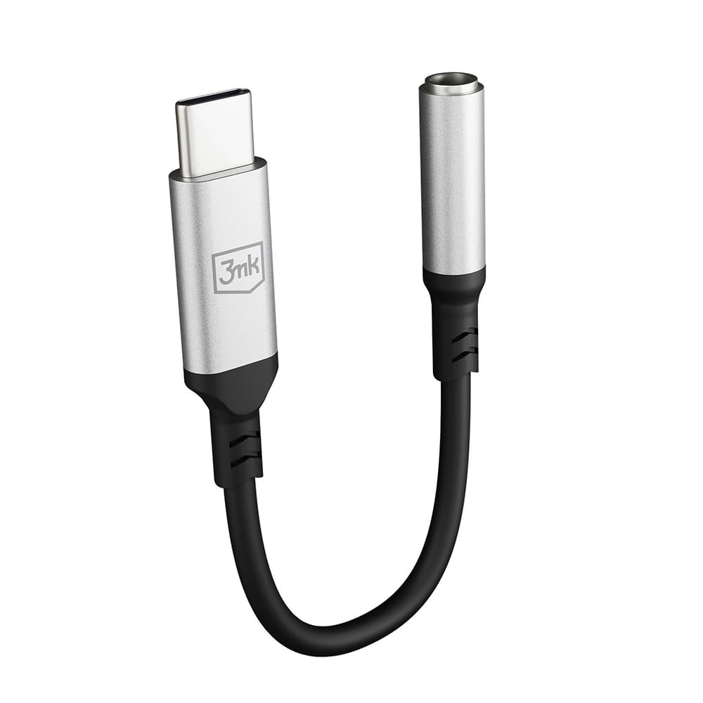 3mk Audio Cable Adapter USB-C na Jack 3.5mm DAC Chip Aluminium Šedý - náhled 3