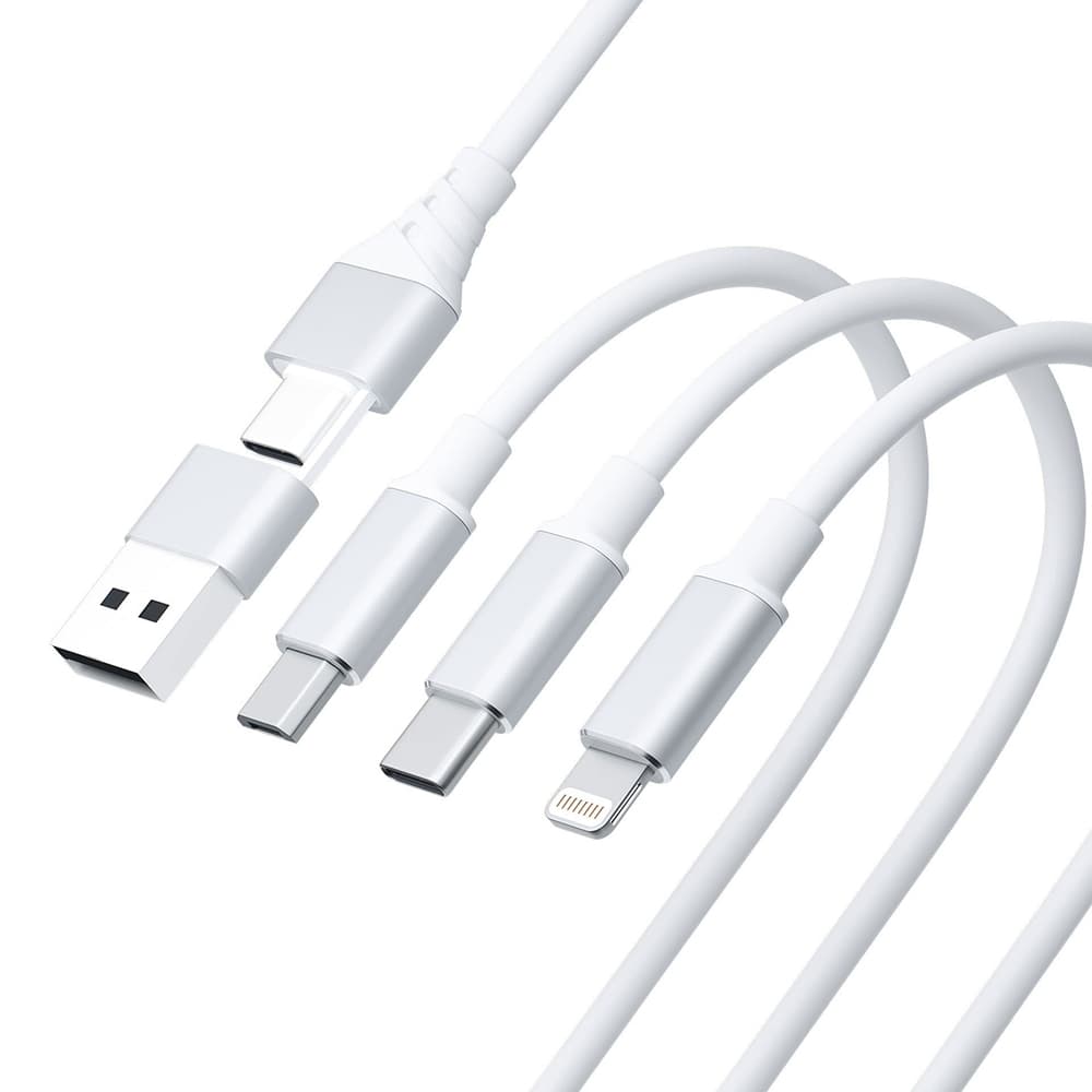 3mk 3in1 Datový kabel Hyper USB-A/C na USB-C/Micro-USB/Lightning 1.5m bílý - náhled 3