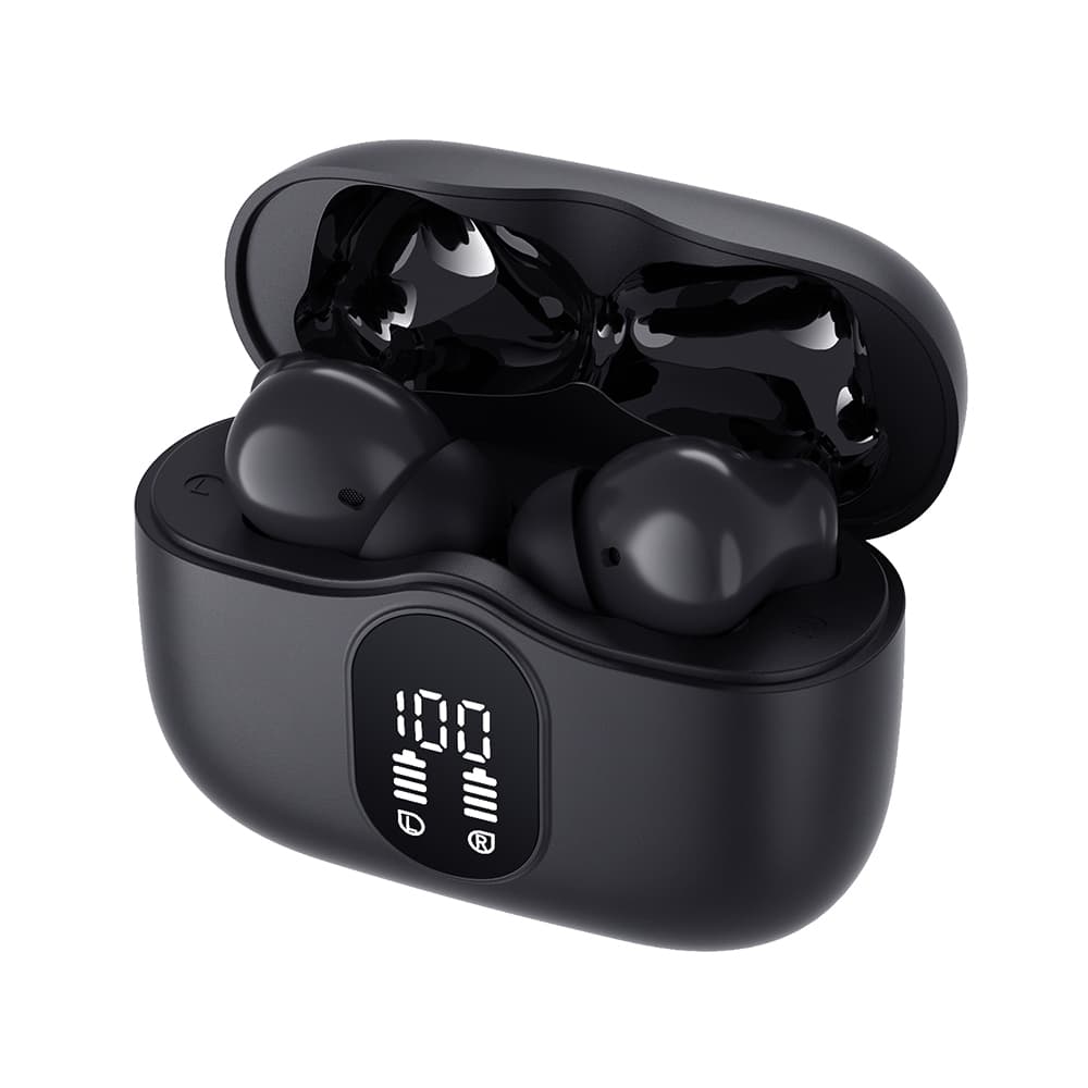 Techsuit – bezdrátová prémiová sluchátka WaveBeat 100 (CW3) – Bluetooth V5.4, 300mAh, ANC, ENC, 4 mikrofony – černá - náhled 3