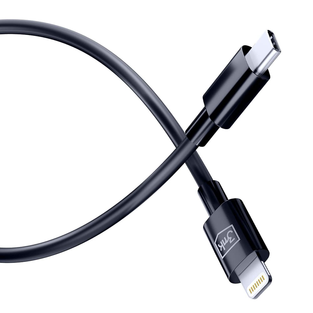 3mk Data Cable Hyper USB-C na Lightning 20W 5A 1.2m černý - náhled 3
