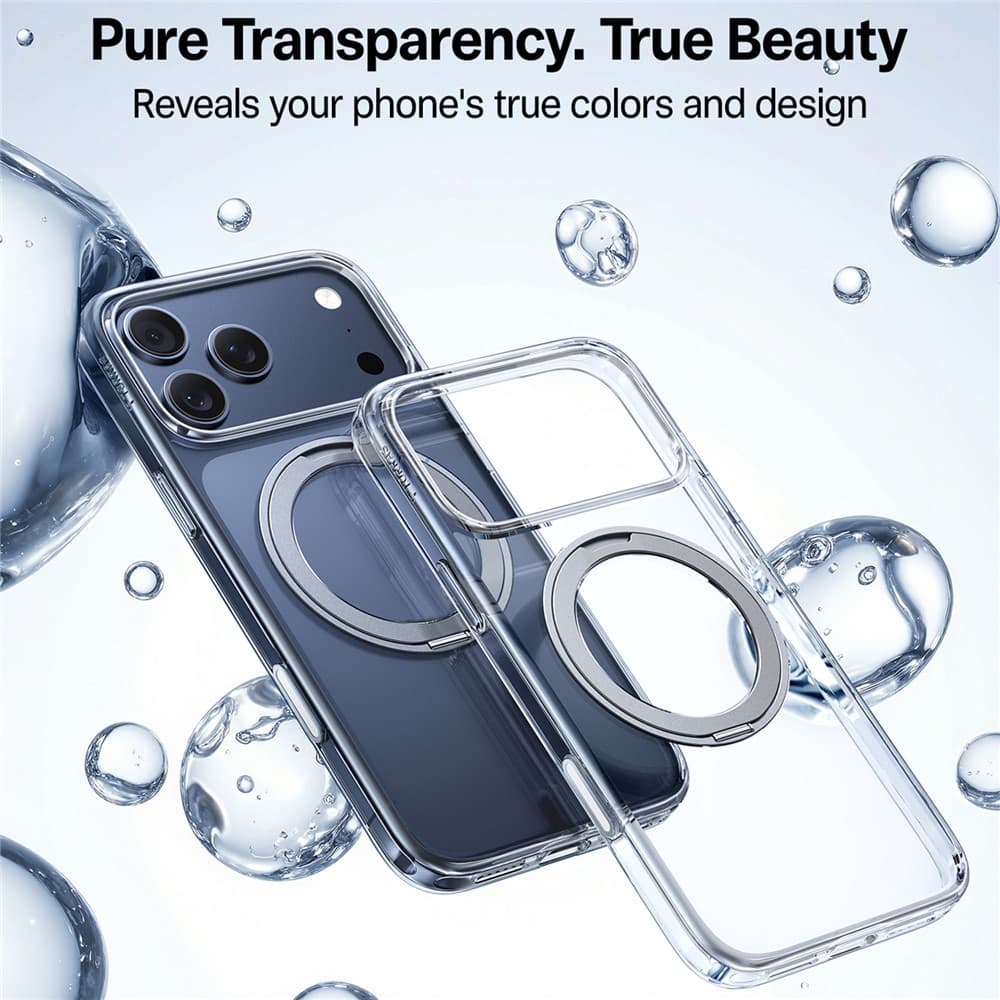 Torras Ostand Pro MagSafe Series pro iPhone 17 Pro Max průhledný - náhled 3