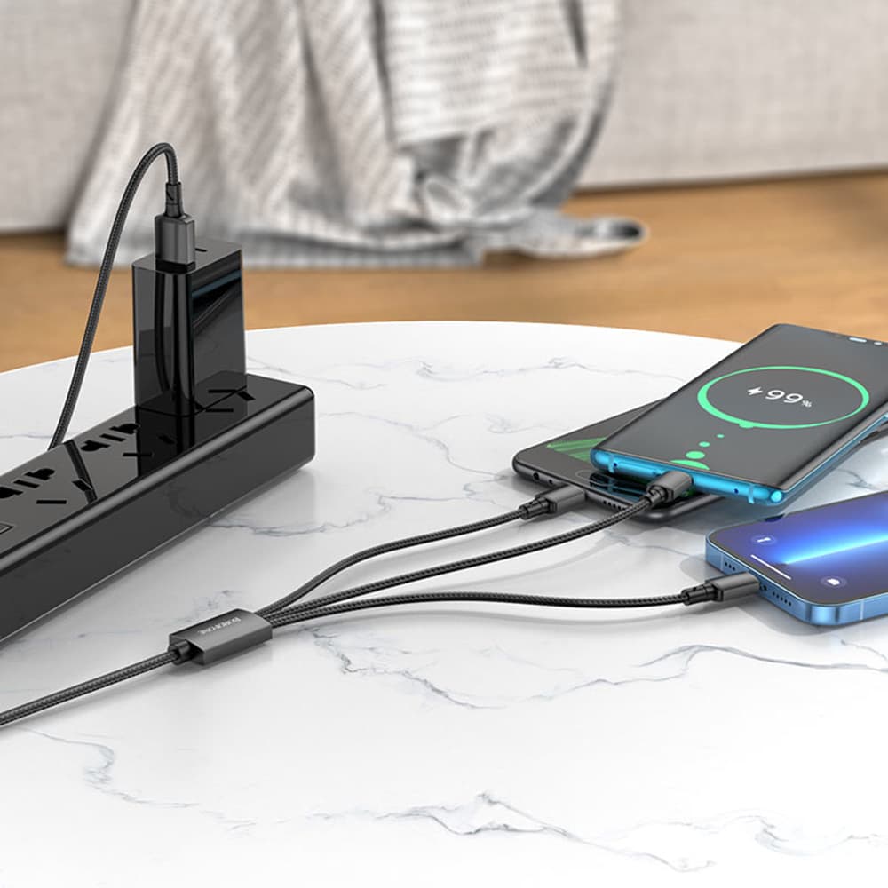 Borofone datový kabel BX72 3-in-1 univerzální 2A 1m černý - náhled 3