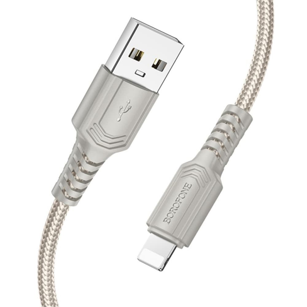 Borofone datový kabel Certain Series BX116 USB na Lightning nylon 2.4A 1m černý - náhled 3