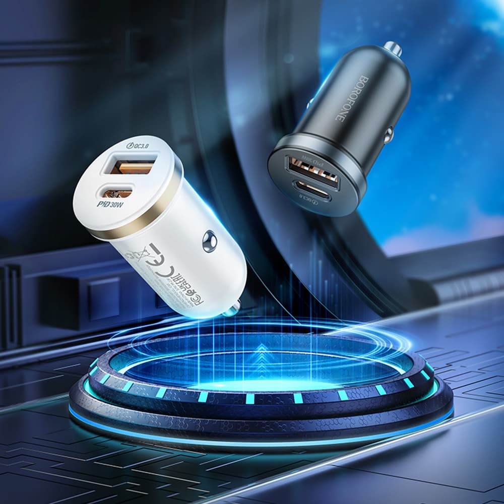 Borofone autonabíječka Scenery BZ22 USB Type-C PD30W QC3.0 černá - náhled 3