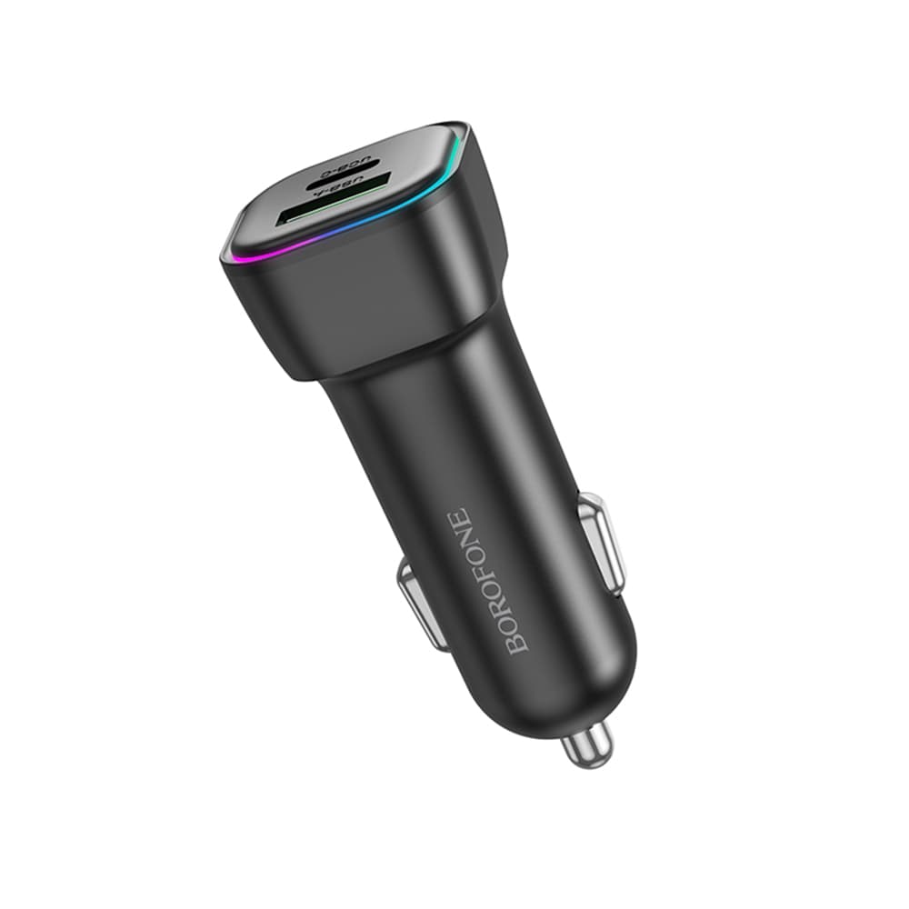 Borofone autonabíječka Trophie BZ28A 1x USB 1x Type-C 30W LED černá - náhled 3