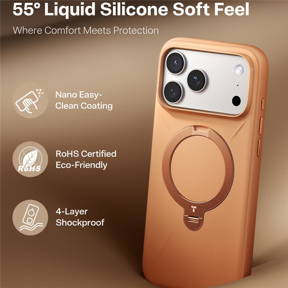 Torras QPRO Silicone Series iPhone 17 Pro Max Oranžová - náhled 3