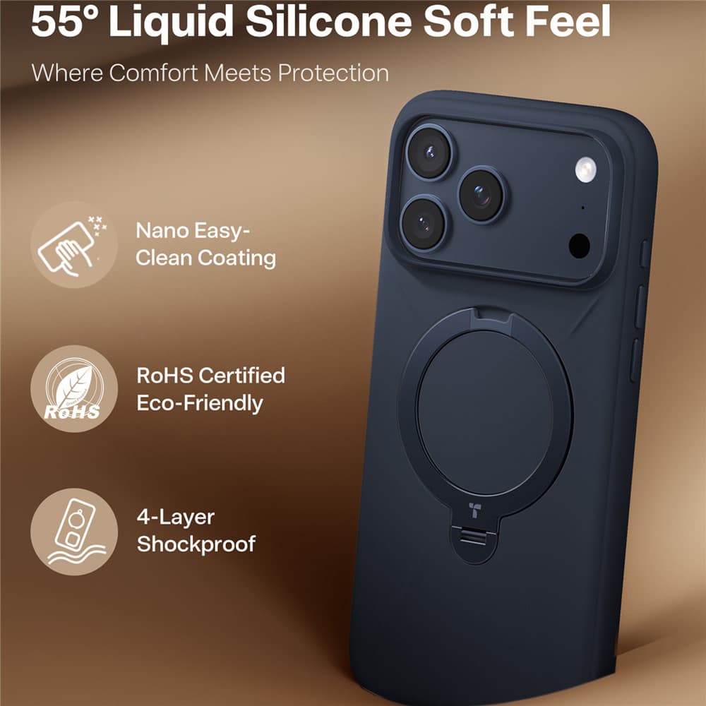 Torras QPRO Silicone Series iPhone 17 Pro tmavě modrý - náhled 3
