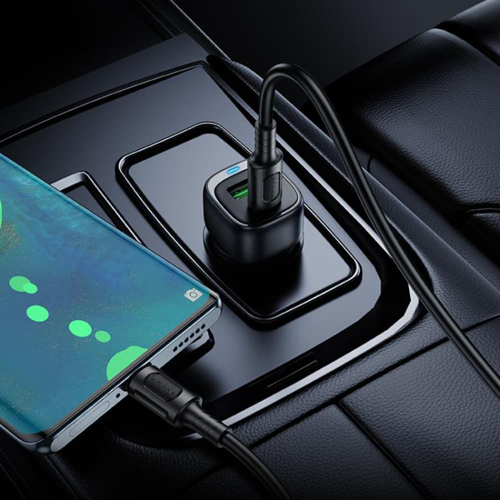 Borofone autonabíječka Cloud BZ34B Type-C USB-A PD20W QC3.0 38W černá - náhled 3